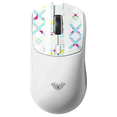 Aula SC580X LightWeight Beyaz Şarjlı Makrolu Ergonomik Optik Kablolu/Kablosuz Oyuncu Mouse