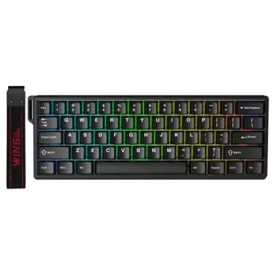 Aula Win60 He Manyetik Klavye Rapid Trigger Graywood Switch 8000Hz RGB TKL Hot Swap Oyuncu Klavyesi Siyah