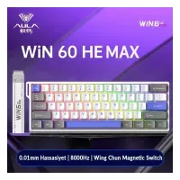 Aula Win60 He Max Manyetik Klavye Rapid Trigger Wing Chun Switch 8000Hz RGB TKL Hot Swap Oyuncu Klavyesi Mavi