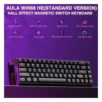 Aula Win68 HE Manyetik Klavye Rapid Trigger GrayWood Switch 8000Hz RGB TKL Hot Swap Oyuncu Klavyesi Siyah
