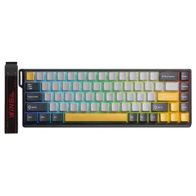 Aula Win68 He Max Manyetik Klavye Rapid Trigger Wing Chun Switch 8000Hz RGB TKL Hot Swap Oyuncu Klavyesi Sarı