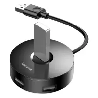 BASEUS ROUND BOX HUB ADAPTÖR SİYAH USB 3.0 TO USB 3.0 USB 2.0 HUB