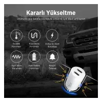 BXCC65C 65W Çift Portlu Type-C Araç Şarj Aleti iPhone & Android & Notebook Mini Araç içi Şarj Cihazı Beyaz