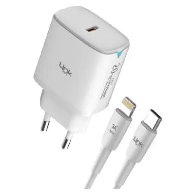 C308 SAFE TİP-C LİGHTNİNG KABLOLU 20W HIZLI ŞARJ ADAPTÖRÜ