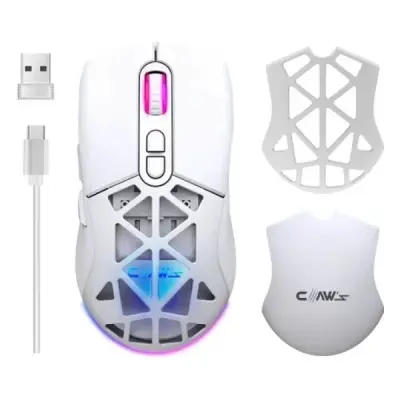 Claws Nexus Air V1 Beyaz RGB Optik Kablolu/Kablosuz Oyuncu Mouse