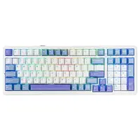 Aula F99 3 Modlu RGB Hot Swap Mekanik Linear GrayWood V3 Switch Kablosuz Makrolu Klavye Lila