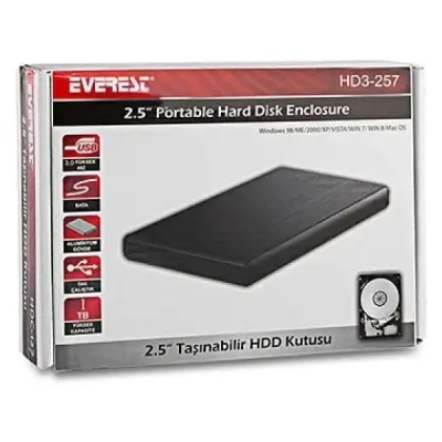 EVEREST HD3-257 2.5" USB 2.0 SATA 3.0  HARDDİSK KUTUSU - 4708