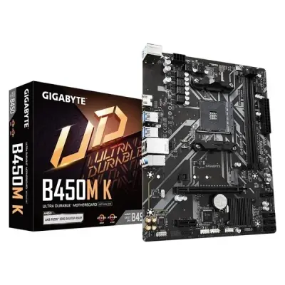 GIGABYTE B450M K R1.0 AMD B450 Soket AM4 DDR4 3600MHz(OC) M.2 Anakart