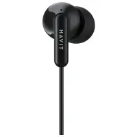 Havit E335P Kulak İçi Kablolu Mikrofonlu Kulaklık 3.5mm Jack 1.2m Kablo - Siyah