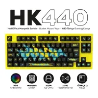 HK440 Hall Effect Manyetik Switch Rapid Trigger Sonic RGB 1k Hz 1 Ms Kablolu %75 Gaming Klavye