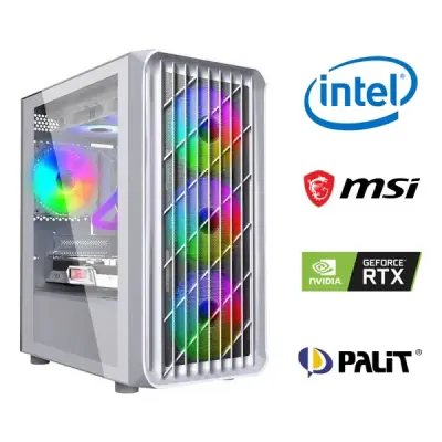 İNTEL İ5 12400F+32GB RAM+1TB M2+RTX 5060Tİ OYUNCU BİLGİSAYARI BEYAZ