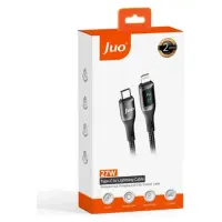 Juo 27W Dijital Led Ekranlı USB Type-C to Lightning iPhone iPad Hızlı Şarj ve Data Kablosu 1 Metre