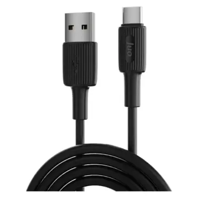 Juo 66W USB-A to USB Type-C Silikon Hızlı Şarj ve Data Kablosu 1 Metre Siyah