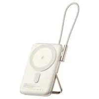 Juo Magsafe Powerbank 10000mAh Standlı 20W Dahili Type-C Kablolu Taşınabilir Hızlı Şarj Cihazı Beyaz