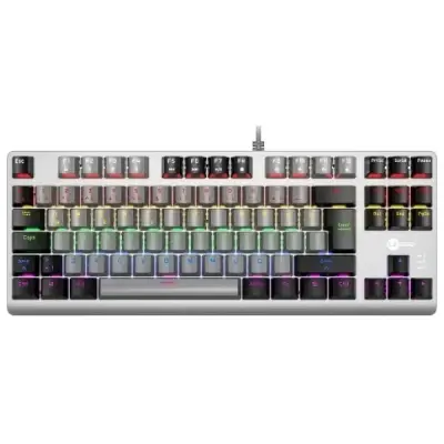LENOVO LECOO GK304 OYUNCU KLAVYESİ - YÜKSEK PERFORMANS, ERGONOMİK TASARIM VE RENKLİ RGB AYDINLATMA GRİ AĞIRLIKLI GRİ & SİYAH