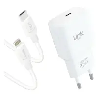 LİNKTECH T447E STRONG ECO 12W TYPE-C ŞARJ ALETİ VE TYPE-C TO LİGHTNİNG KABLO SET