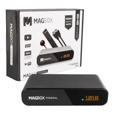 MAGBOX FEDERAL MİNİ HD + SCART TKGSLİ UYDU ALICISI