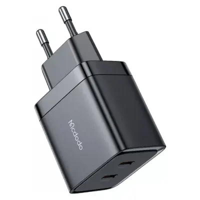 MCDODO CH-2501 40W GAN 2XTYPE-C GİRİŞLİ HIZLI ŞARJ ADAPTÖRÜ-SİYAH