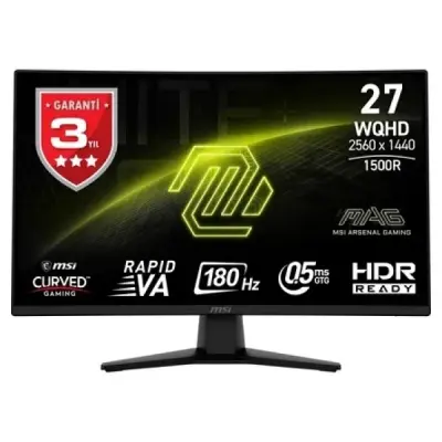 MSI MAG 274CQF 27" 0.5 ms 2K Curved 180 Hz Oyuncu Monitörü