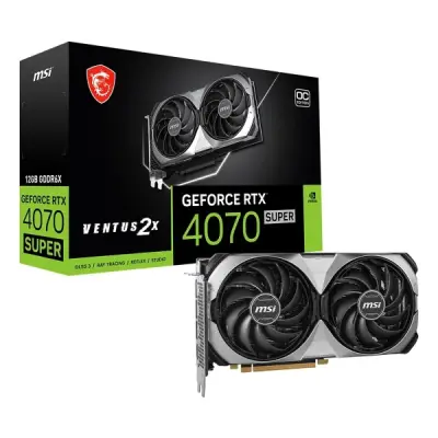 MSI GeForce RTX 4070 SUPER 12G Ventus 2X OC 12GB GDDR6X 192 Bit DLSS 3 Ekran Kartı