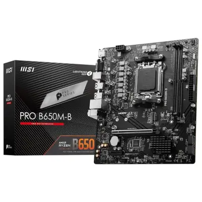 MSI MB PRO B650M-B AM5 DDR5 6800MHZ(OC) HDMI VGA M.2 USB3.2 2.5G LAN MATX