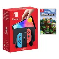 NİNTENDO SWİTCH OLED NEON RED/NEON BLUE OYUN KONSOLU +  MINECRAFT NINTENDO SWITCH OYUN