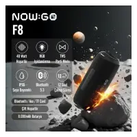 NOWGO F8 40W RGB SPEAKER SU GEÇİRMEZ TAŞINABİLİR KABLOSUZ BLUETOOTH HOPARLÖR SİYAH