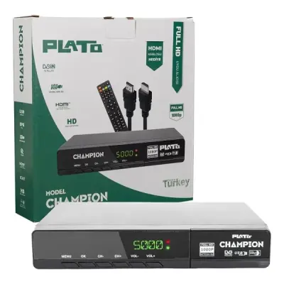 PLATO CHAMPION KASALI FULL HD UYDU ALICISI (SCART+HD)(HDMI KABLO DAHİL)
