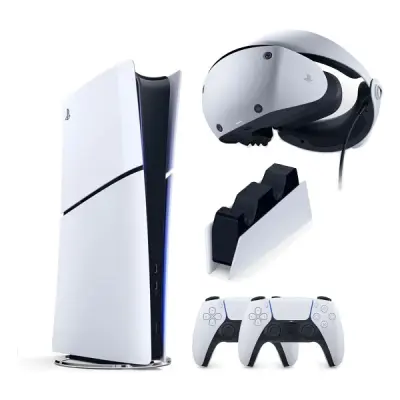 PLAYSTATİON 5 PS5 SLIM DİGİTAL EDİTİON + 2.KOL + SONY ŞARJ İSTASYONU + PS5 VR 2
