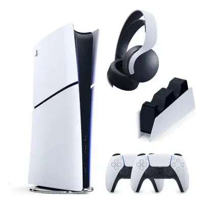 PLAYSTATİON 5 PS5 SLIM DİGİTAL EDİTİON + 2.KOL + SONY ŞARJ İSTASYONU + PS5 KULAKLIK