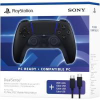 PlayStation PS5 DualSense Kablosuz Kumanda - Gece Siyahı + PC için USB Kablosu (ZCT2G)