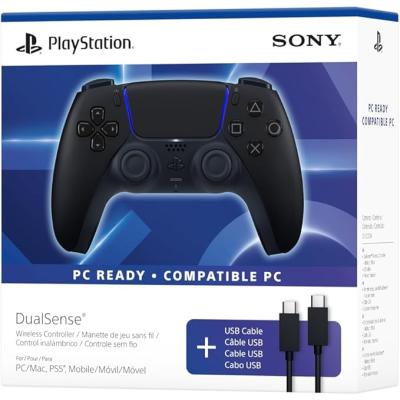 PlayStation PS5 DualSense Kablosuz Kumanda - Gece Siyahı + PC için USB Kablosu (ZCT2G)
