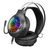 RAMPAGE RM-K44 ZENGIBAR SİYAH RGB IŞIK EFEKTİ MİKROFONLU OYUNCU KULAKLIĞI