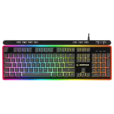 RAMPAGE SHINE K14 SİYAH USB RGB BACKLİGHT MEMBRANE GAMİNG OYUNCU KLAVYE