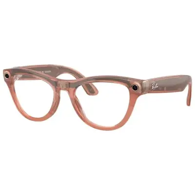 Ray-Ban Meta Skyler  Shiny Transparent Peach Clear/Brown Transitions