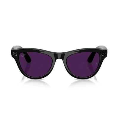 Ray Ban Meta Skyler 2. Nesil Parlak Siyah Transitions Ametist Mor