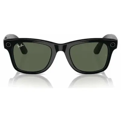 Ray-Ban Meta Wayfarer Gen 2 RW4012 53 Beden 601/7153 Parlak Siyah - G15 Yeşil