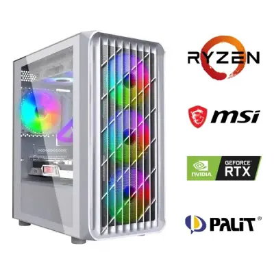 RYZEN 5 5600+16GB RAM+1TB M2+RTX 4060 OYUNCU BİLGİSAYARI BEYAZ