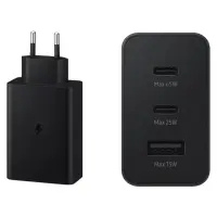 SAMSUNG EP-T6530N TYPE-C & TYPE-A HIZLI ŞARJ ALETİ ÜÇLÜ (65W-25W-15W) - SİYAH