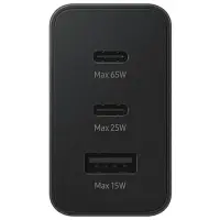 SAMSUNG EP-T6530N TYPE-C & TYPE-A HIZLI ŞARJ ALETİ ÜÇLÜ (65W-25W-15W) - SİYAH