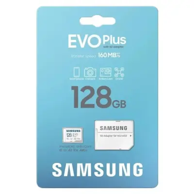 Samsung Evo Plus MB-MC128SA Class 10 UHS-I U3 A2 V30 128 GB Micro SD Kart