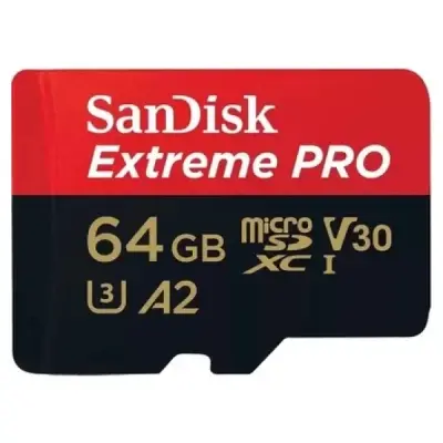 SanDisk Extreme Pro SDSQXCU-064G-GN6MA Class 10 UHS-I U3 A2 V30 64 GB Micro SD Kart