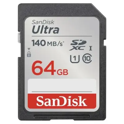 SANDISK ULTRA 64GB 140MB/S SDHC/SDXC CLASS 10 UHS-I HAFIZA KARTI SDSDUNB-064G-GN6IN