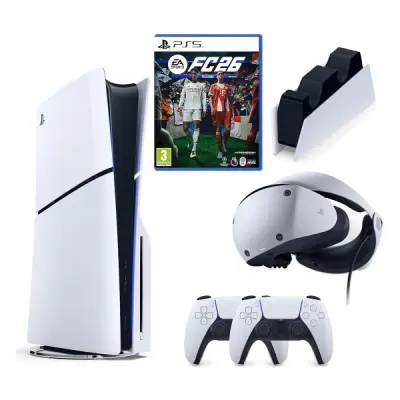 SONY PLAYSTATİON 5 PS5 SLIM CD Lİ + 2.KOL + FC 26 OYUNU + SONY ŞARJ İSTASYONU + PS5 VR 2