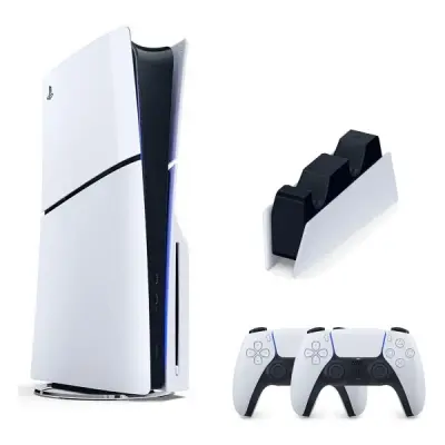 SONY PS5 PLAYSTATİON 5 SLİM CD Lİ 1TB + 2.KOL + SONY ŞARJ İSTASYONU