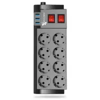 TERMAL AKIM KORUMALI ISIYA KARŞI DAYANIKLI 8'Lİ PRİZ KABLO UZUNLUĞU 2MT 3XUSB